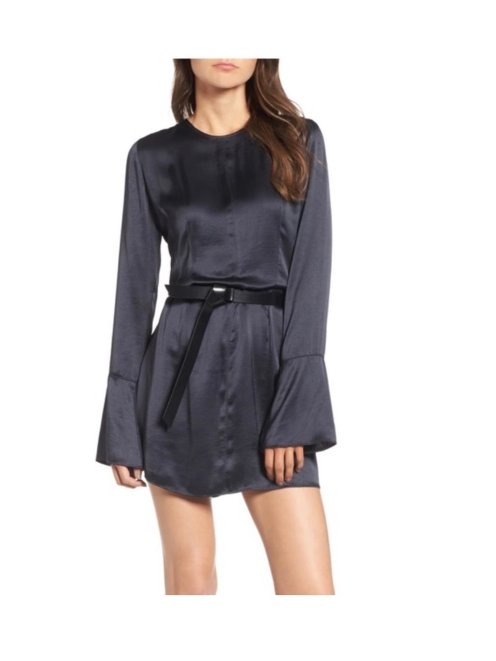 Treasure & Bond Satin Navy Mini Dress in Size S